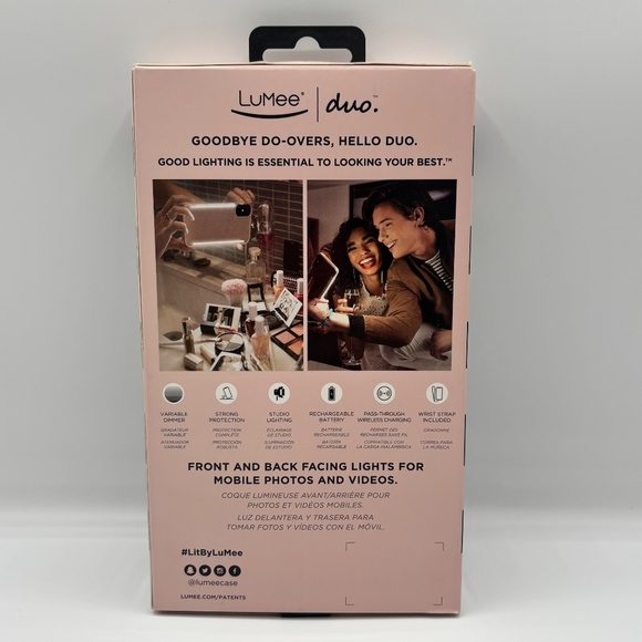 LuMee Duo Instafame Lighted Case - Gray Marble iPhone X/XS - Picture 3 of 3